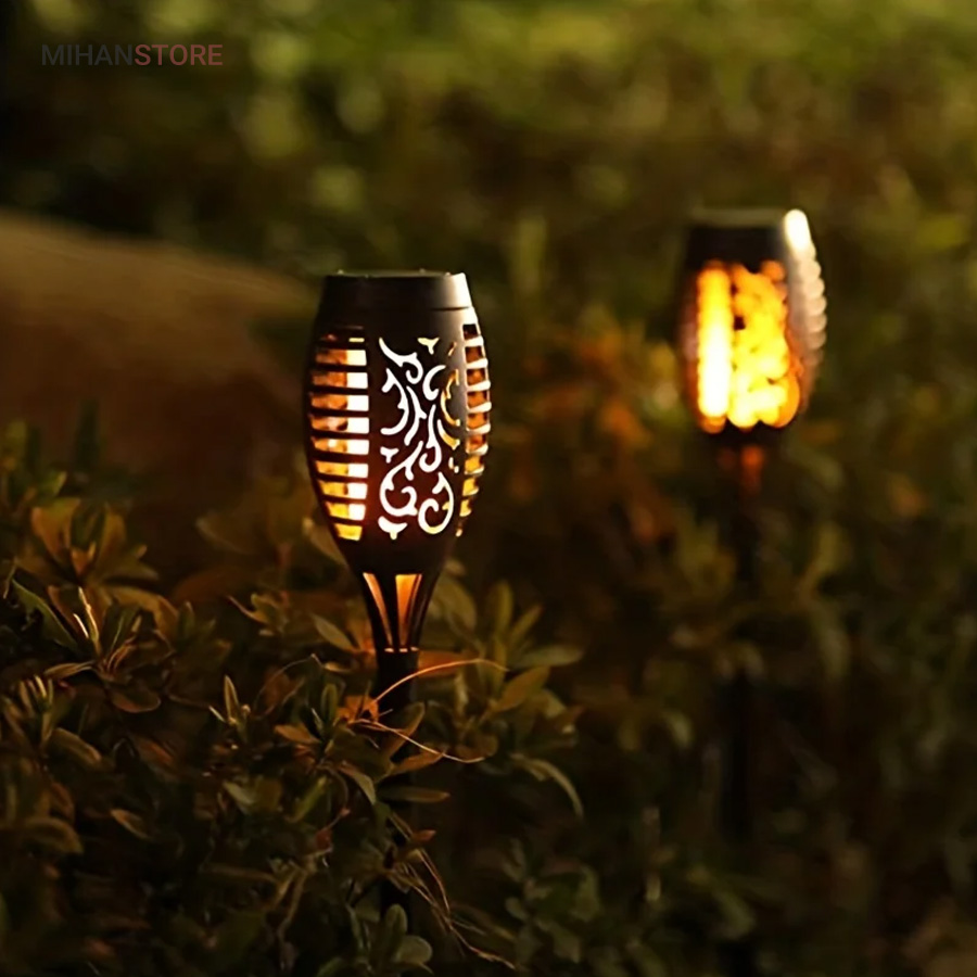 چراغ خورشیدی باغچه طرح شعله